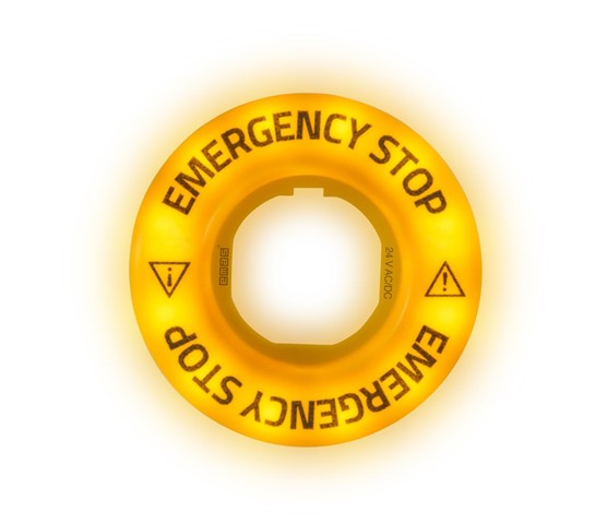 Aksesuar 24V AC/DC Flash Yanar (EMERGENCY-EMERGENCY) Baskılı LED'li Etiket